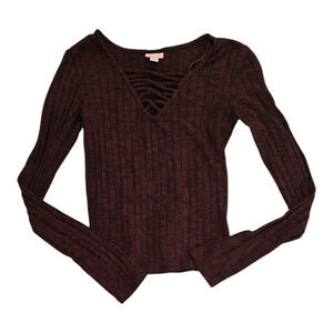 Cape Juby XS Burgundy Long Sleeve Sweater